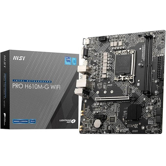 MSI PRO H610M-G WIFI DDR5 LGA1700 Micro ATX Used Motherboard
